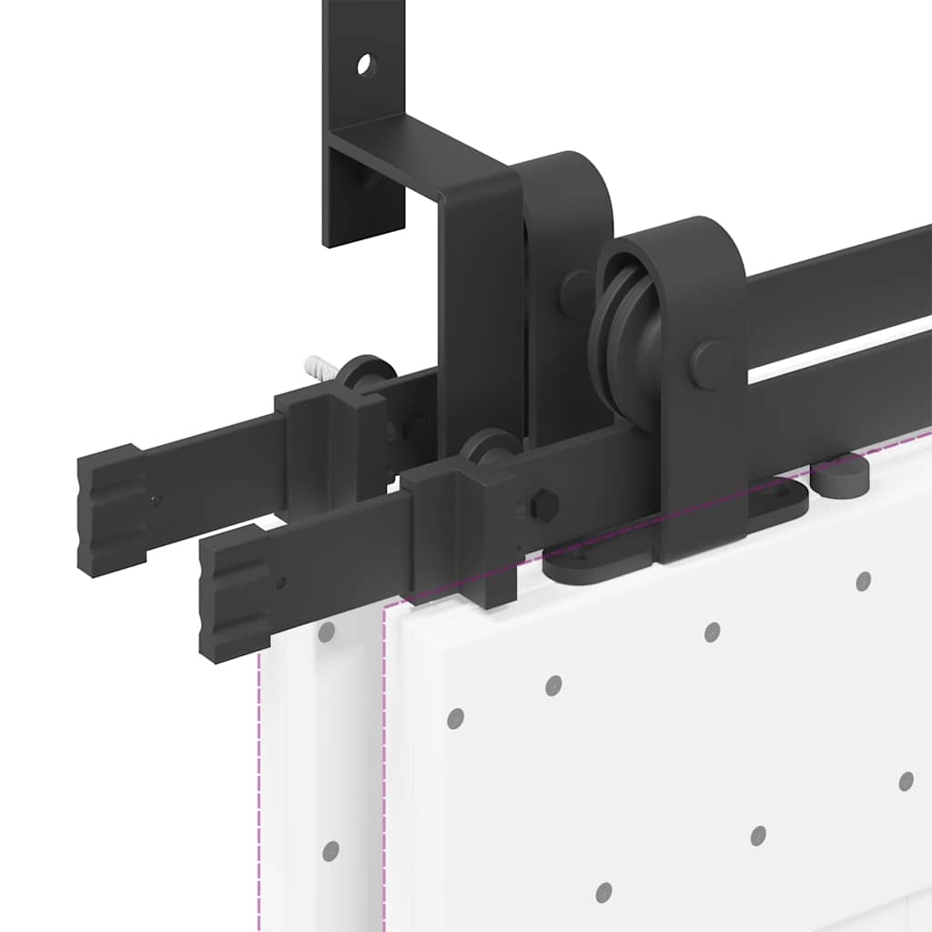 Kit di Binari per Porte Scorrevoli 305 cm Acciaio Nero
