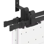 Kit di Binari per Porte Scorrevoli 305 cm Acciaio Nero