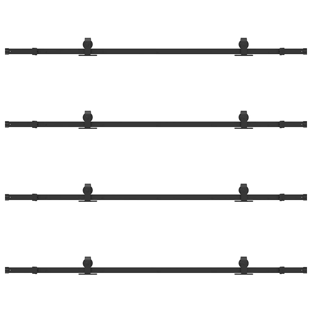 Kit di Binari per Porte Scorrevoli 427 cm Acciaio Nero