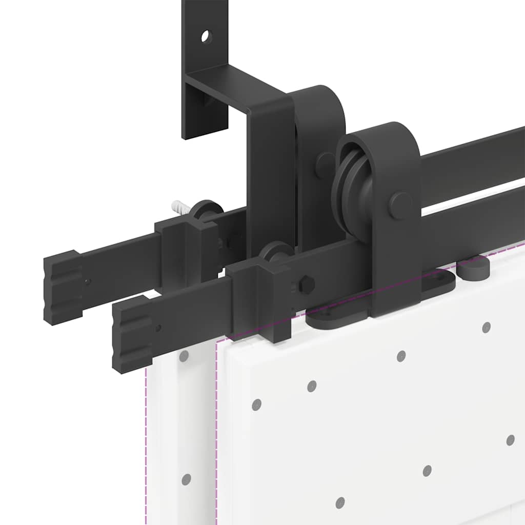 Kit di Binari per Porte Scorrevoli 427 cm Acciaio Nero