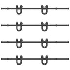 Kit di Binari per Porte Scorrevoli 366 cm Acciaio Nero