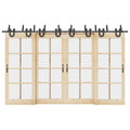 Kit di Binari per Porte Scorrevoli 366 cm Acciaio Nero