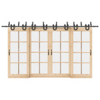 Kit di Binari per Porte Scorrevoli 400 cm Acciaio Nero
