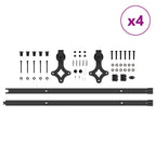 Kit di Binari per Porte Scorrevoli 427 cm Acciaio Nero