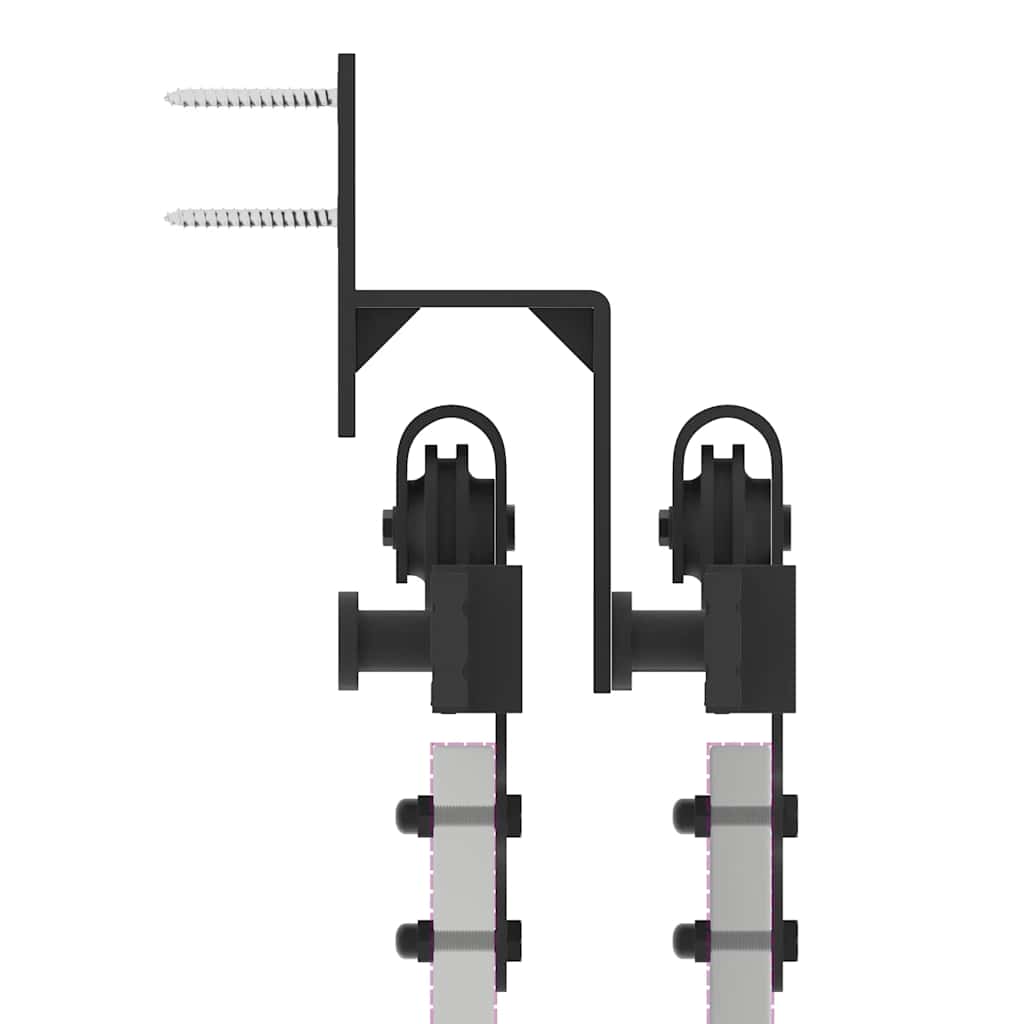 Kit di Binari per Porte Scorrevoli 427 cm Acciaio Nero