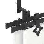 Kit di Binari per Porte Scorrevoli 427 cm Acciaio Nero