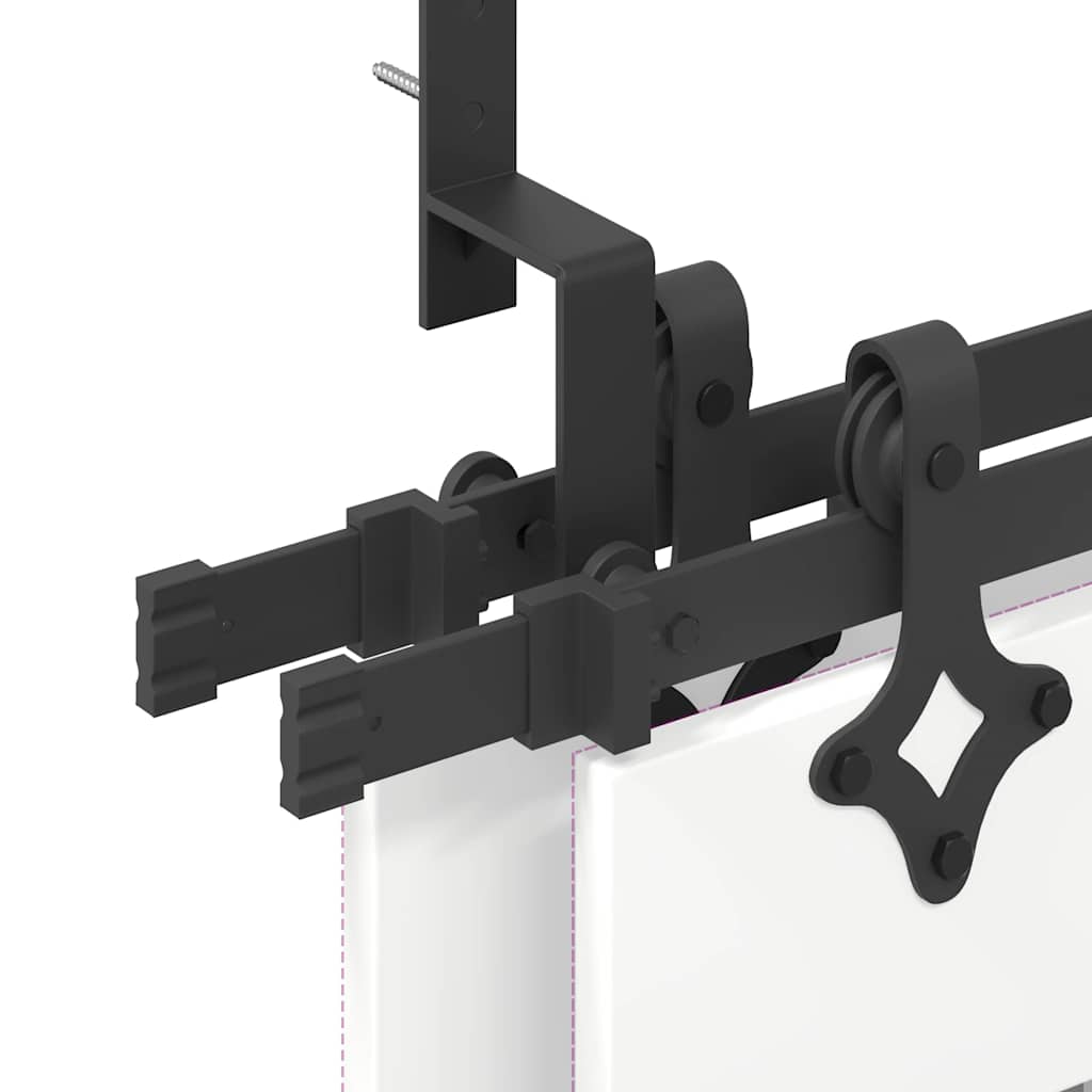 Kit di Binari per Porte Scorrevoli 427 cm Acciaio Nero