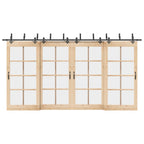 Kit di Binari per Porte Scorrevoli 427 cm Acciaio Nero
