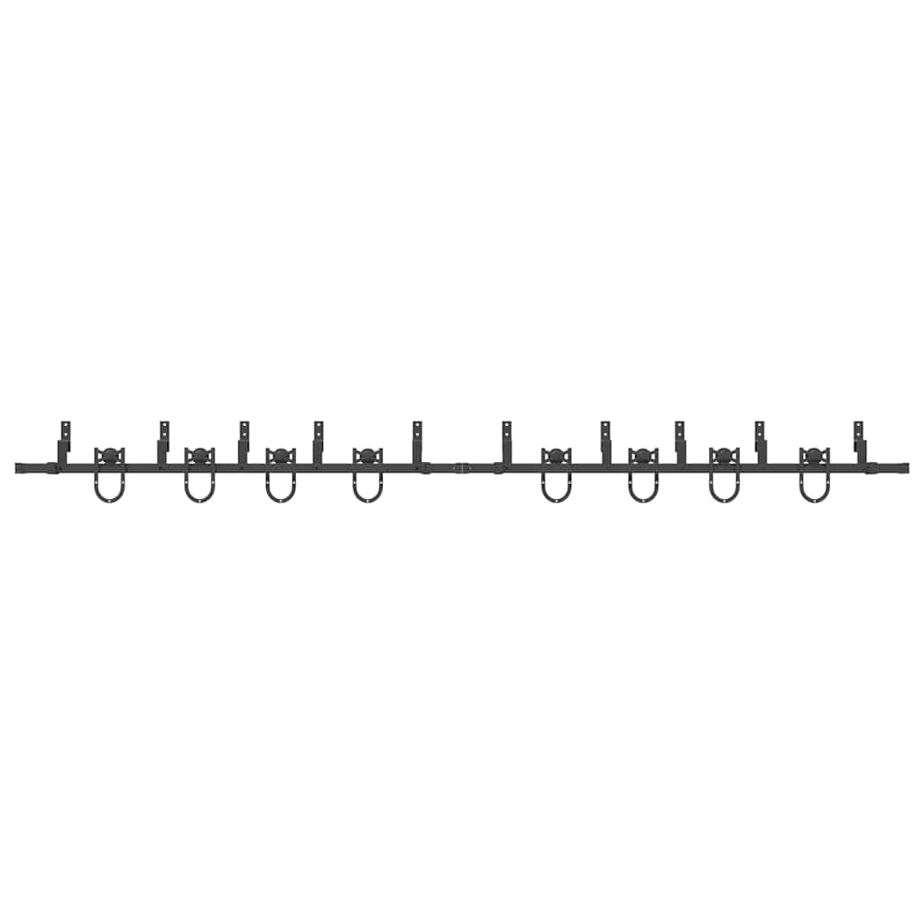 Kit di Binari per Porte Scorrevoli 366 cm Acciaio Nero