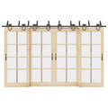 Kit di Binari per Porte Scorrevoli 366 cm Acciaio Nero