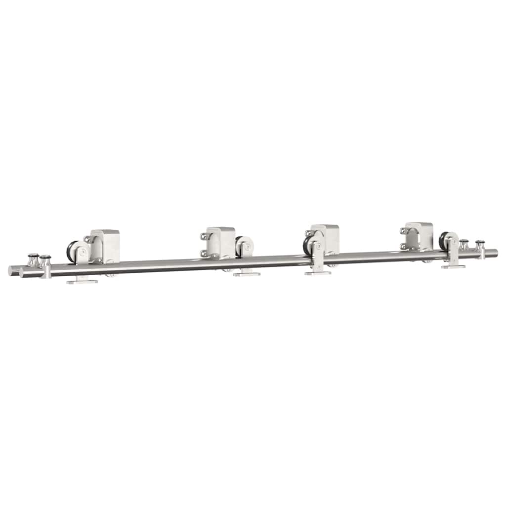 Kit Binari Porta Scorrevole 183 cm Acciaio Inossidabile Argento