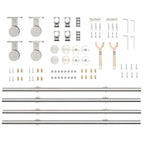 Kit Binari Porta Scorrevole 183 cm Acciaio Inossidabile Argento