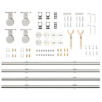 Kit Binari Porta Scorrevole 200 cm Acciaio Inossidabile Argento