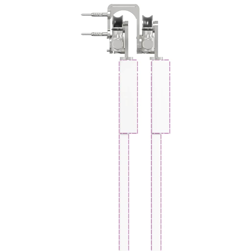 Kit Binari Porta Scorrevole 200 cm Acciaio Inossidabile Argento