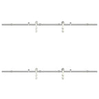 Kit Binari Porta Scorrevole 183 cm Acciaio Inossidabile Argento
