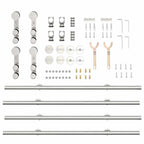 Kit Binari Porta Scorrevole 183 cm Acciaio Inossidabile Argento