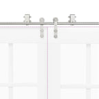 Kit Binari Porta Scorrevole 183 cm Acciaio Inossidabile Argento