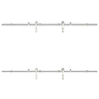 Kit Binari Porta Scorrevole 200 cm Acciaio Inossidabile Argento