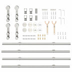 Kit Binari Porta Scorrevole 200 cm Acciaio Inossidabile Argento