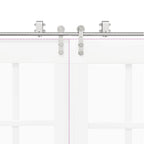 Kit Binari Porta Scorrevole 200 cm Acciaio Inossidabile Argento