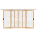 Kit Binari Porta Scorrevole 200 cm Acciaio Inossidabile Argento