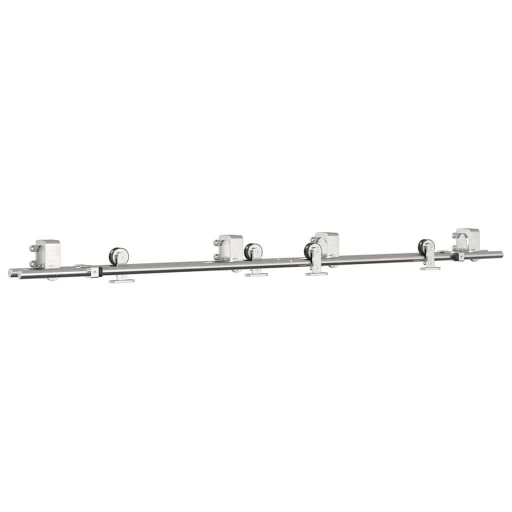 Kit Binari Porta Scorrevole 183 cm Acciaio Inossidabile Argento