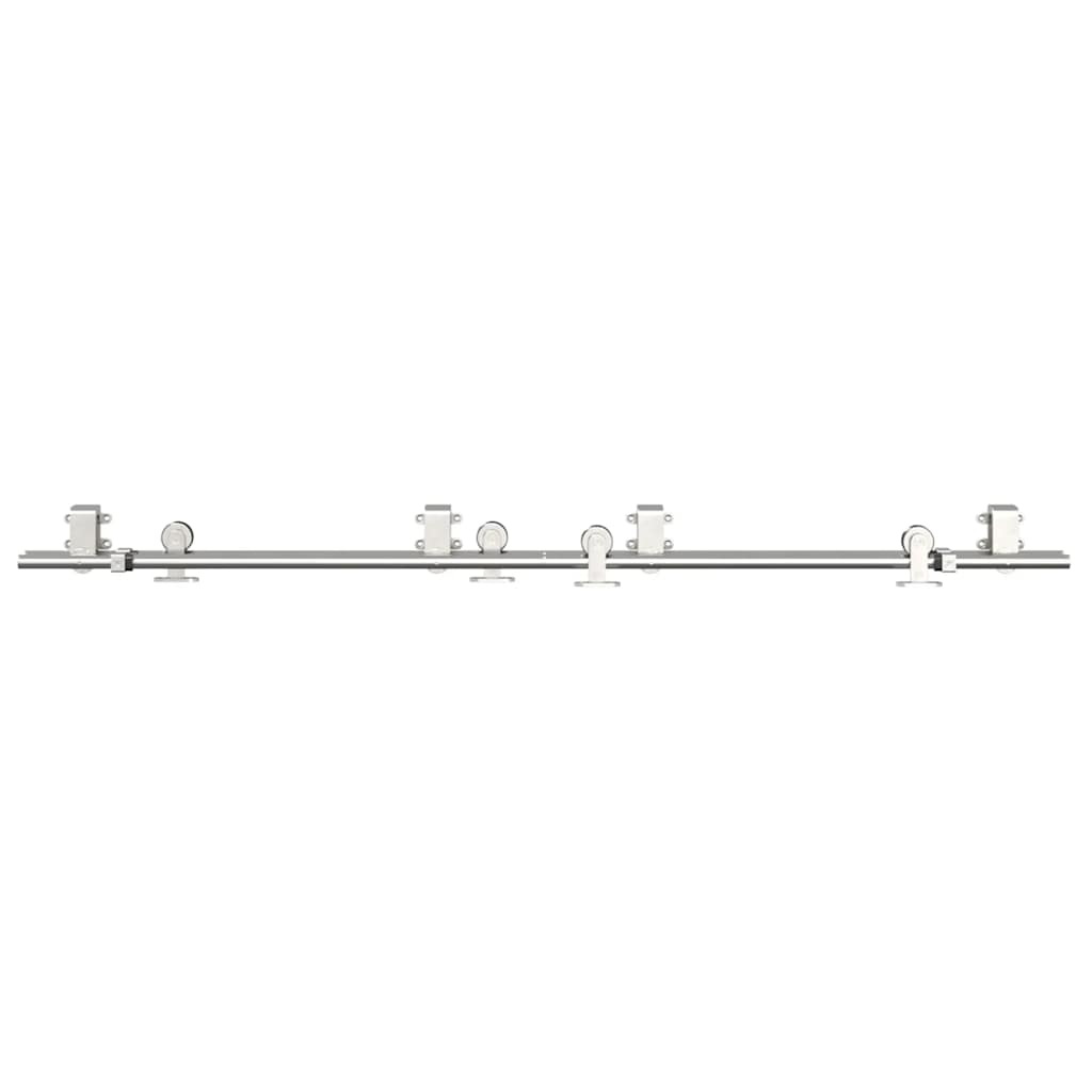 Kit Binari Porta Scorrevole 183 cm Acciaio Inossidabile Argento