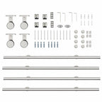 Kit Binari Porta Scorrevole 183 cm Acciaio Inossidabile Argento