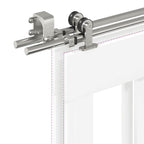 Kit Binari Porta Scorrevole 200 cm Acciaio Inossidabile Argento