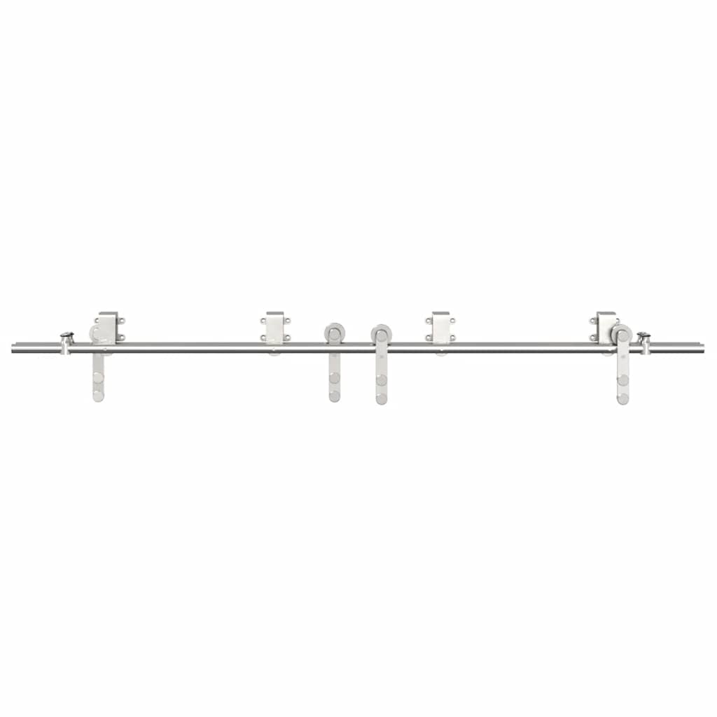 Kit Binari Porta Scorrevole 183 cm Acciaio Inossidabile Argento