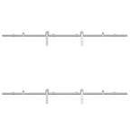 Kit Binari Porta Scorrevole 183 cm Acciaio Inossidabile Argento