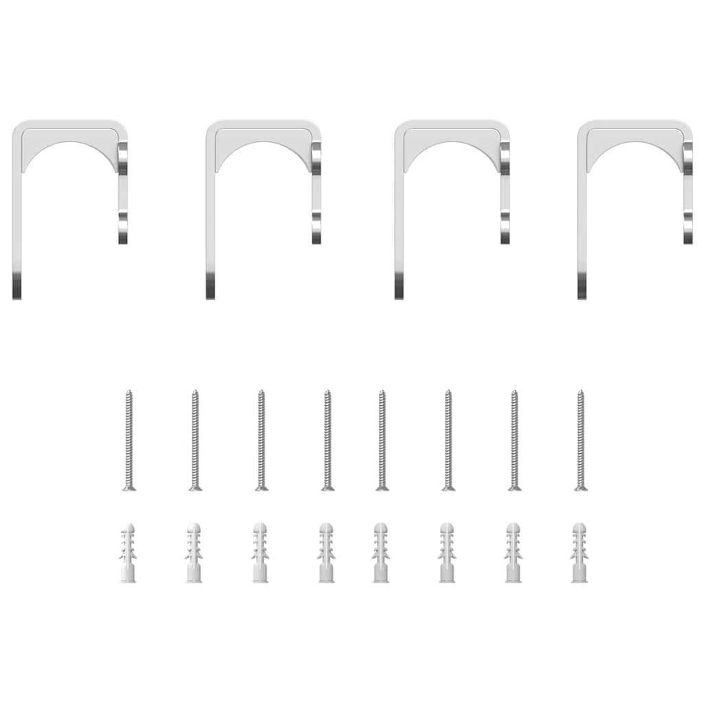 Kit Binari Porta Scorrevole 183 cm Acciaio Inossidabile Argento