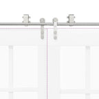 Kit Binari Porta Scorrevole 183 cm Acciaio Inossidabile Argento