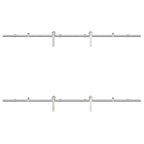 Kit Binari Porta Scorrevole 200 cm Acciaio Inossidabile Argento