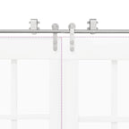 Kit Binari Porta Scorrevole 200 cm Acciaio Inossidabile Argento
