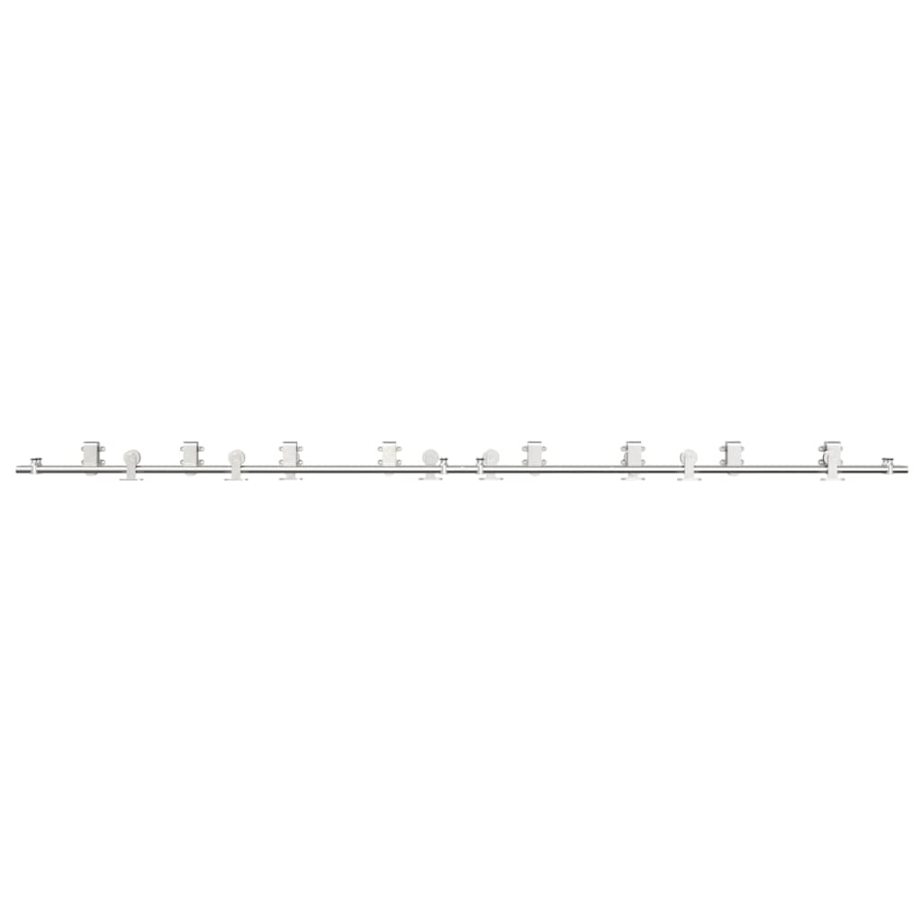 Kit Binari Porta Scorrevole 366 cm Acciaio Inossidabile Argento