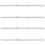 Kit Binari Porta Scorrevole 366 cm Acciaio Inossidabile Argento