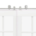 Kit Binari Porta Scorrevole 366 cm Acciaio Inossidabile Argento