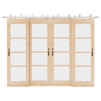 Kit Binari Porta Scorrevole 366 cm Acciaio Inossidabile Argento