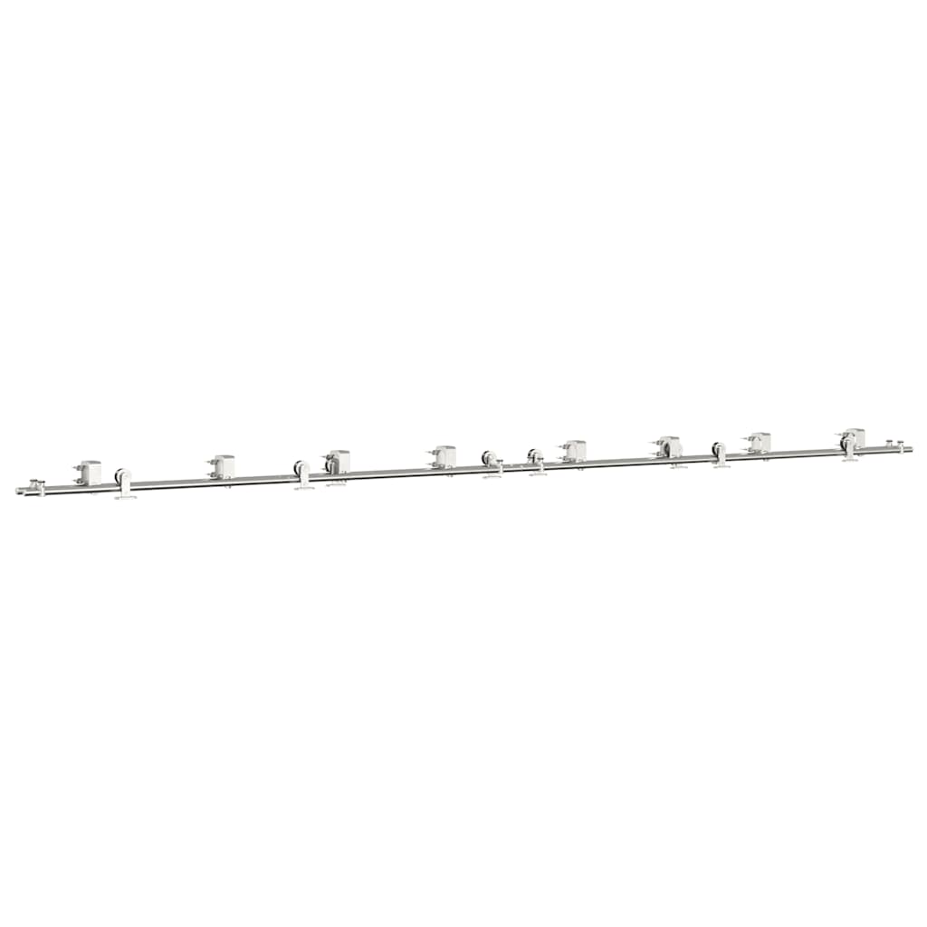 Kit Binari Porta Scorrevole 400 cm Acciaio Inossidabile Argento
