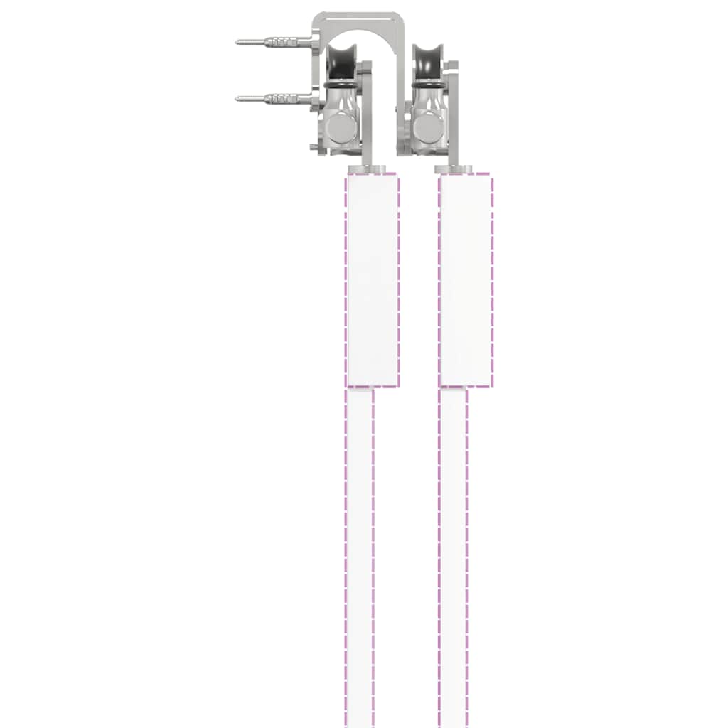 Kit Binari Porta Scorrevole 400 cm Acciaio Inossidabile Argento