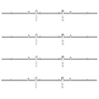 Kit Binari Porta Scorrevole 366 cm Acciaio Inossidabile Argento