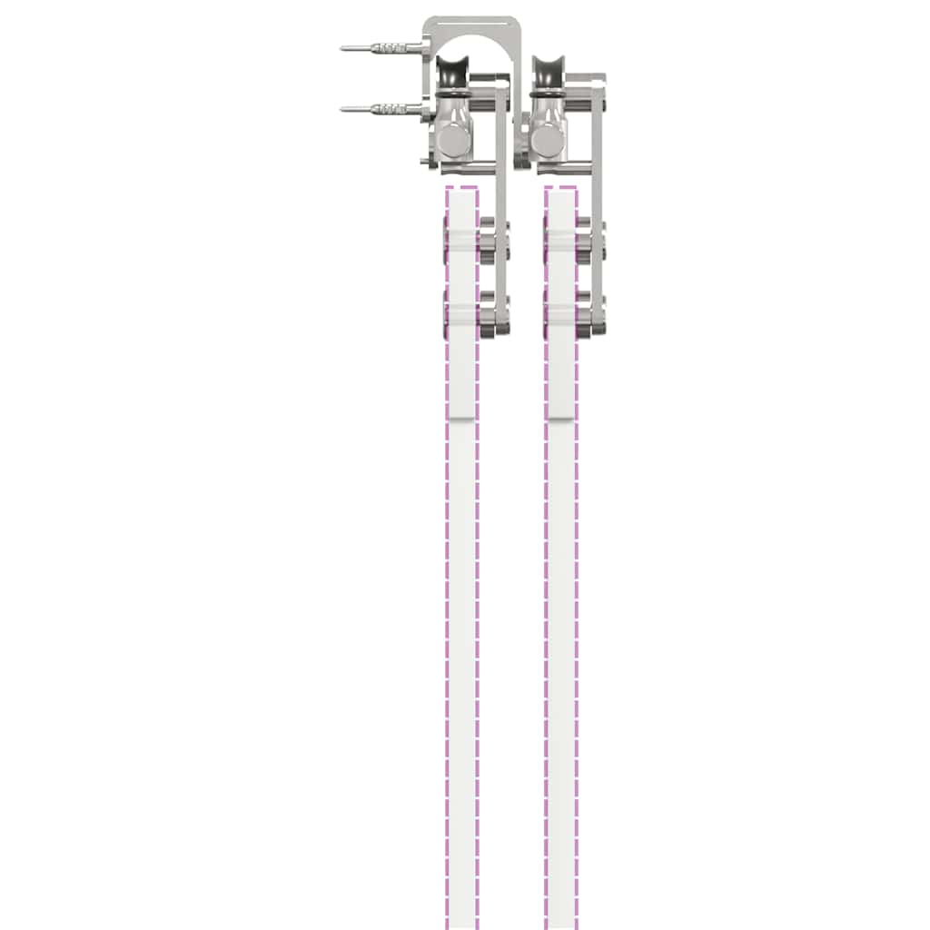 Kit Binari Porta Scorrevole 366 cm Acciaio Inossidabile Argento