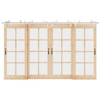 Kit Binari Porta Scorrevole 366 cm Acciaio Inossidabile Argento