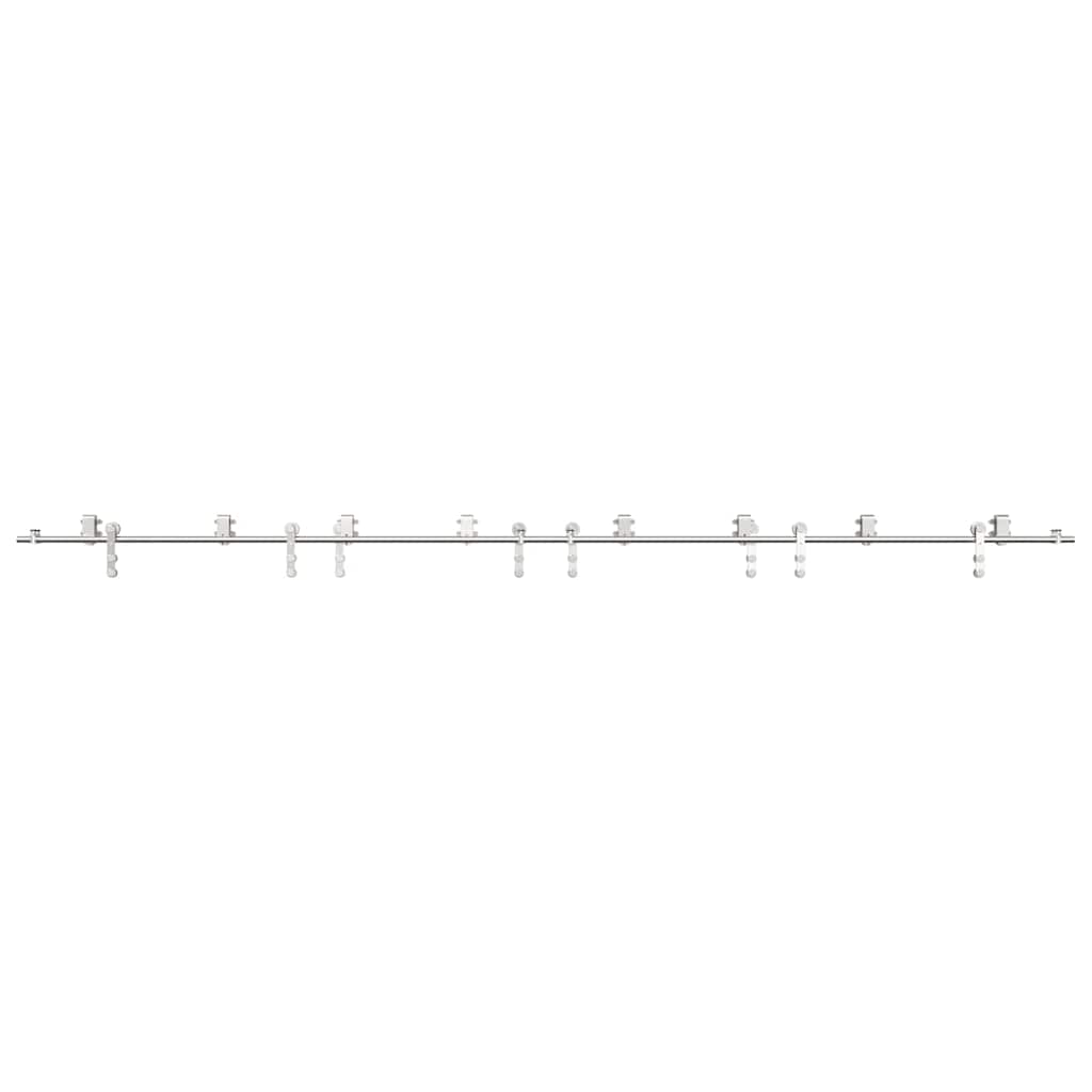 Kit Binari Porta Scorrevole 400 cm Acciaio Inossidabile Argento