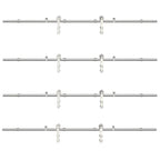 Kit Binari Porta Scorrevole 400 cm Acciaio Inossidabile Argento