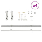 Kit Binari Porta Scorrevole 400 cm Acciaio Inossidabile Argento