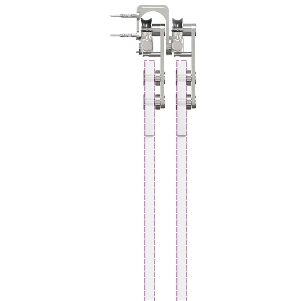Kit Binari Porta Scorrevole 400 cm Acciaio Inossidabile Argento