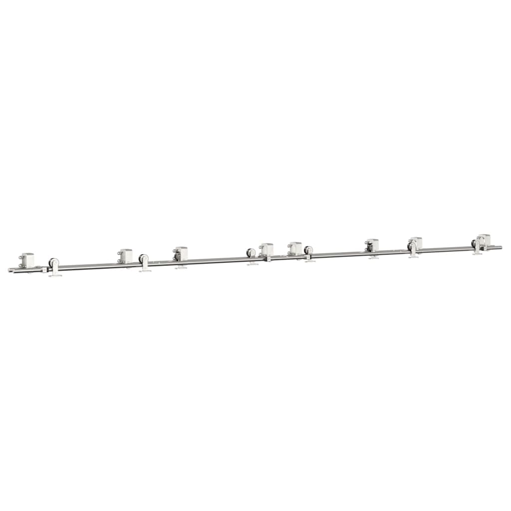 Kit Binari Porta Scorrevole 366 cm Acciaio Inossidabile Argento
