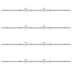 Kit Binari Porta Scorrevole 366 cm Acciaio Inossidabile Argento